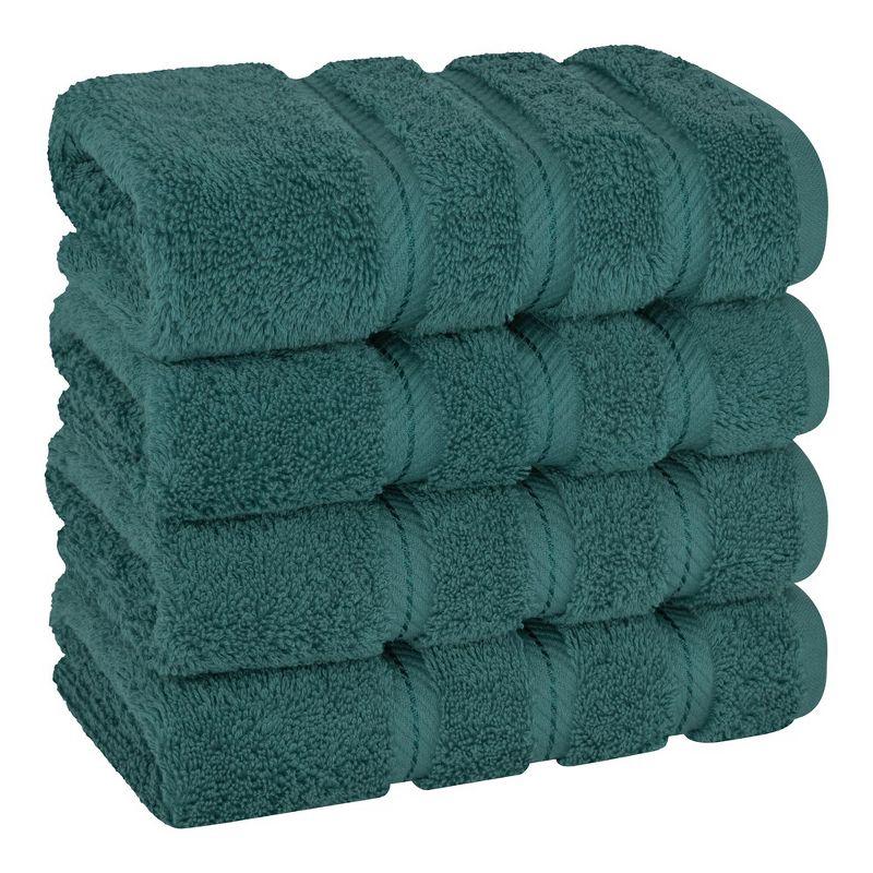 Teal Turkish Cotton Luxury Hand Towel Set, 4 Piece