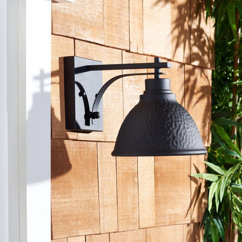 Melila Black Hammered Steel Outdoor Wall Sconce Set