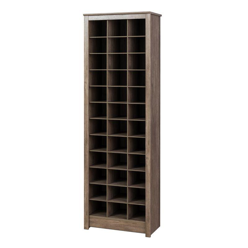 Drifted Gray 36-Pair Stackable Wood Shoe Rack