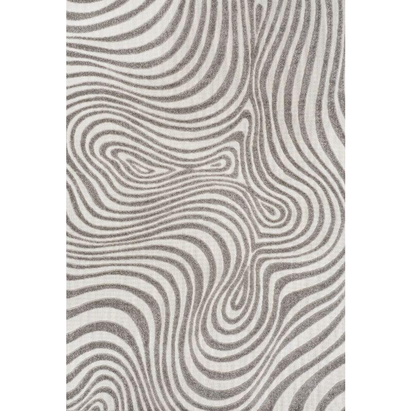 Gray and Ivory 8' x 10' Synthetic Striped Area Rug