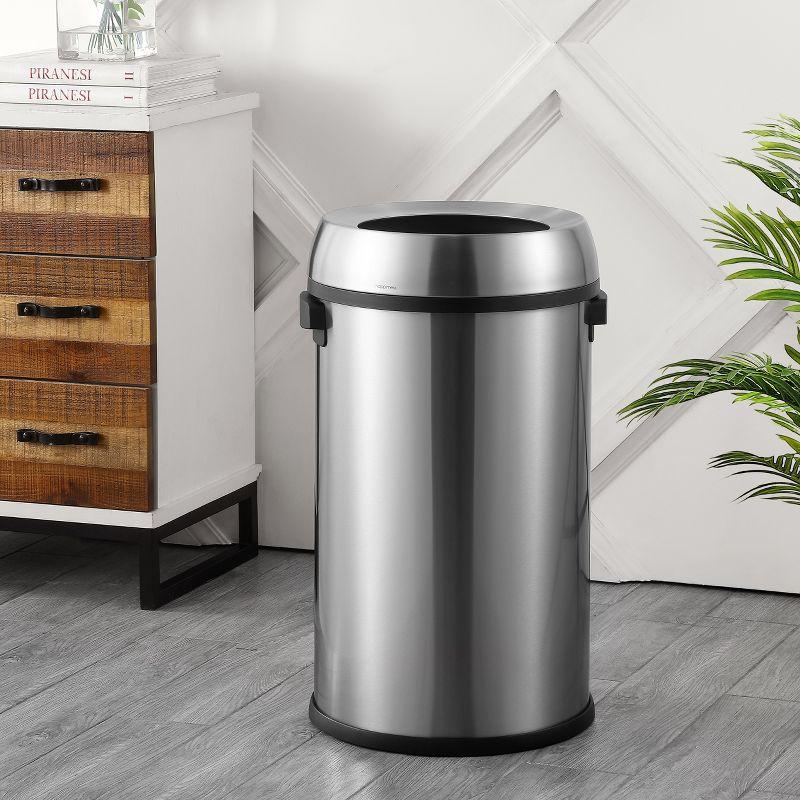 Steel Open Trash Can - 17.2 Gallons