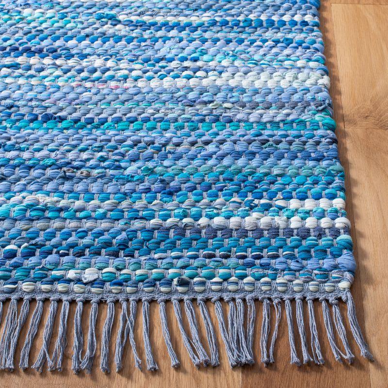 Montauk Blue Handwoven Cotton Square Area Rug