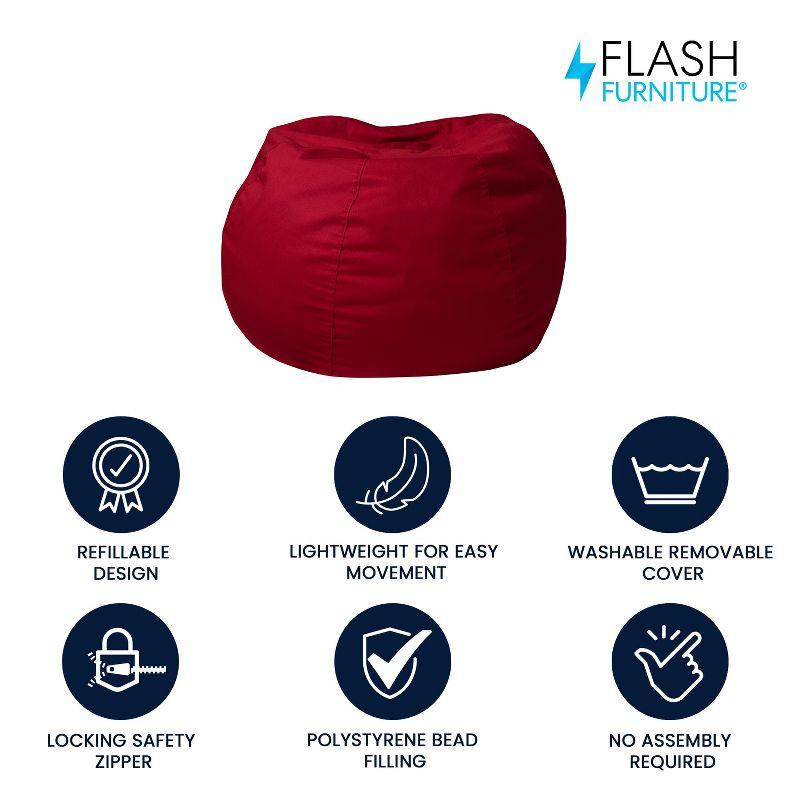 Flash Furniture Small Bean Bag Chair for Kids and Teens