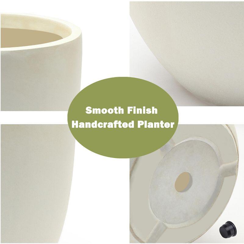 LuxenHome Round Tapered 12.2" H Flower Pot Planter White