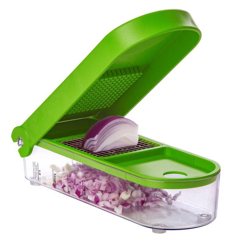 Prepworks Onion Chopper Green: Manual Vegetable Dicer, Dishwasher-Safe, ABS & Stainless Steel