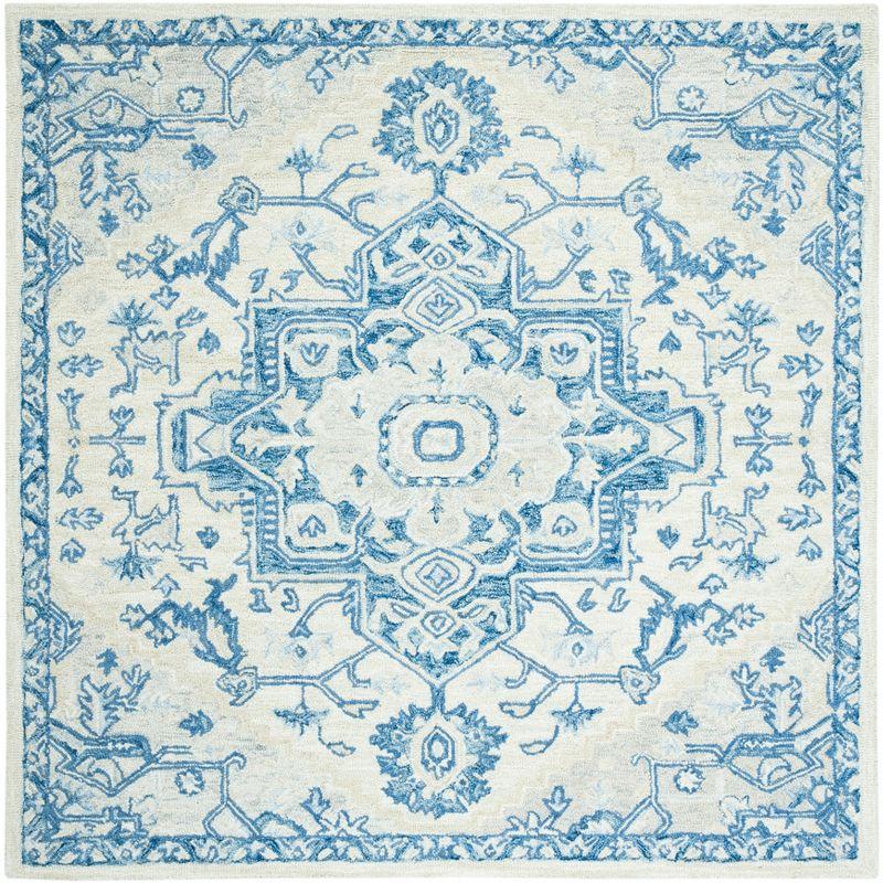 Micro-Loop MLP503 Hand Tufted Area Rug - Ivory/Blue - 9'x9' - Safavieh.