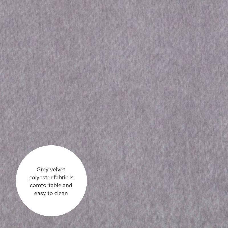 Linon Corey Dark Washed Velvet Upholstery Counter Height Barstool Gray: Stained Wood Legs, Microfiber, Footrest