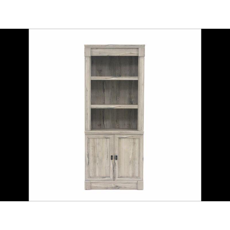 72" Palladia Library with Doors Split Oak - Sauder: Adjustable Storage, Enclosed Back Panel