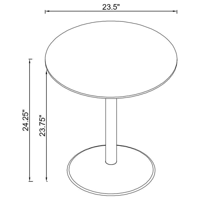 Coaster Ganso Modern Round Metal End Table with Tempered Glass Top Black