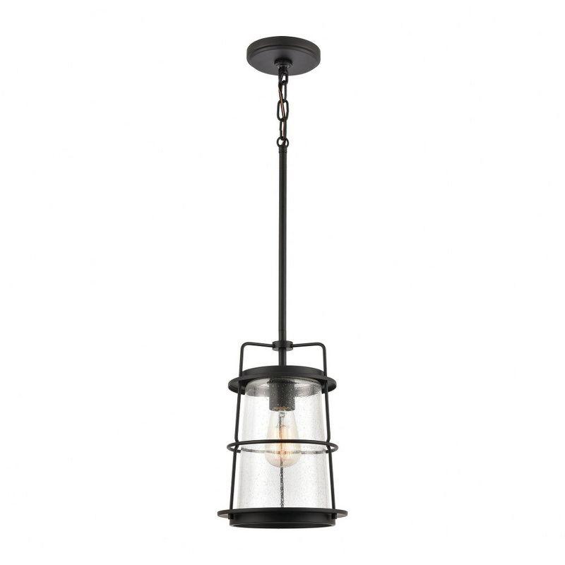 Kennington Black Seedy Glass Mini Pendant Light