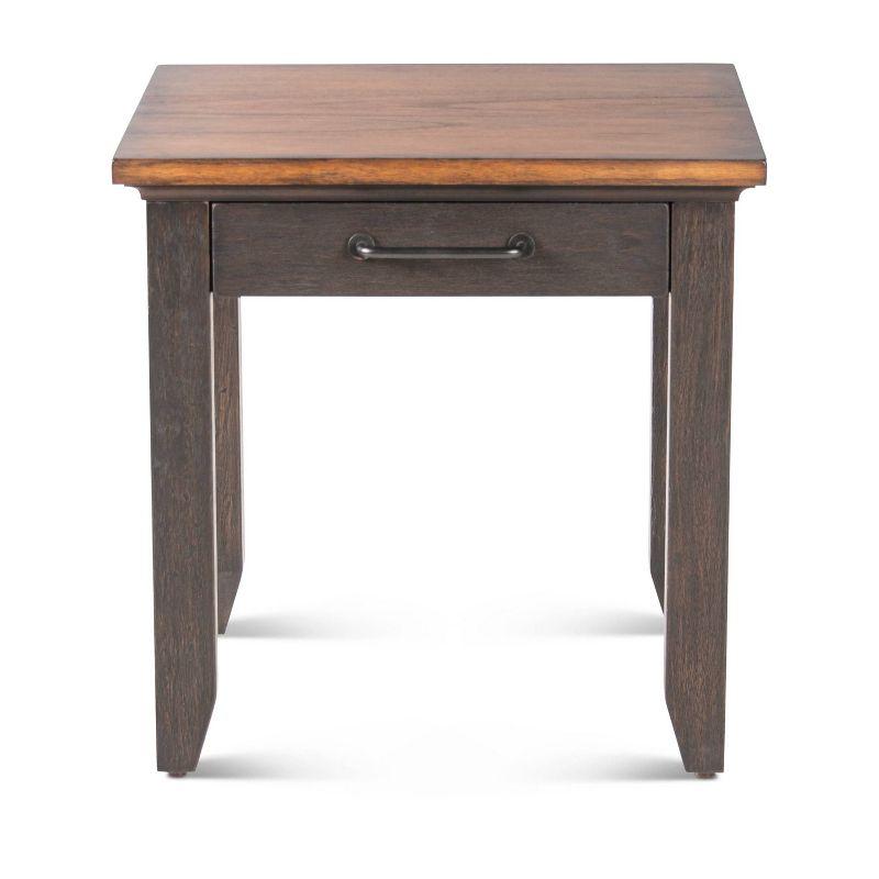 Bear Creek 24" Black and Brown Rustic End Table with Storage