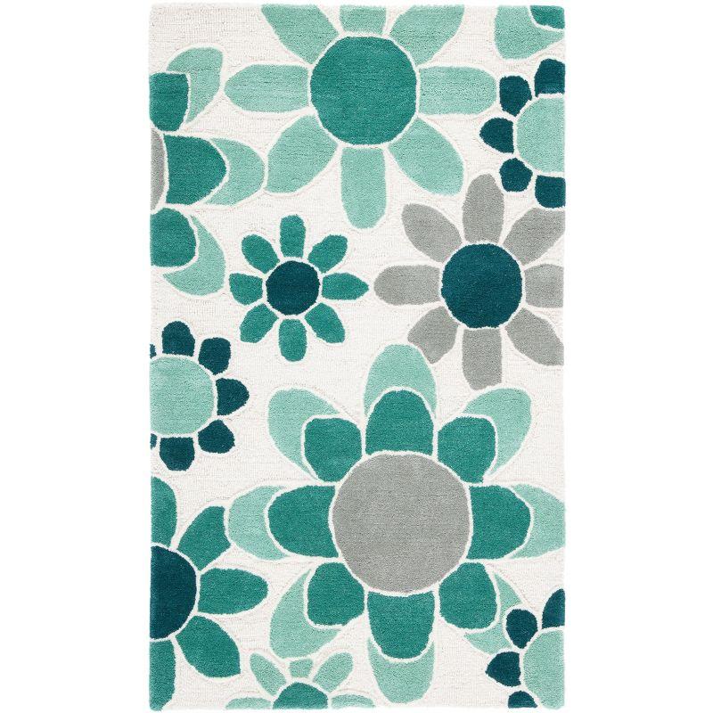 Safavieh Kids SFK923 Hand Tufted Area Rug - Ivory/Green - 3'x5' - Safavieh.