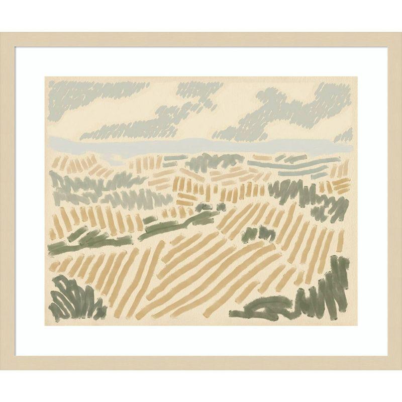 25" x 21" Beige and Green Wood Framed Nature Vista Print