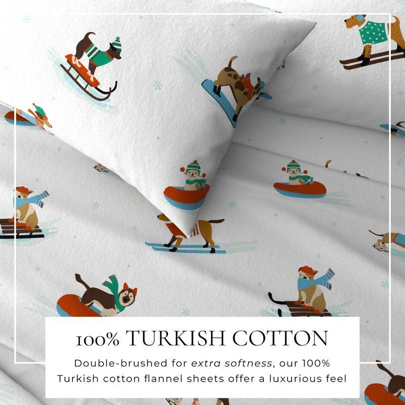 100% Turkish Cotton Holiday Printed Flannel Sheet Set