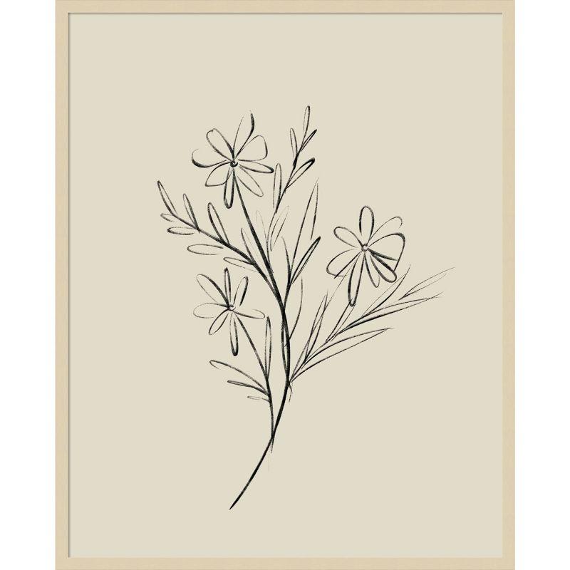 33" x 41" Brown Wood Framed Botanical Lithograph Print