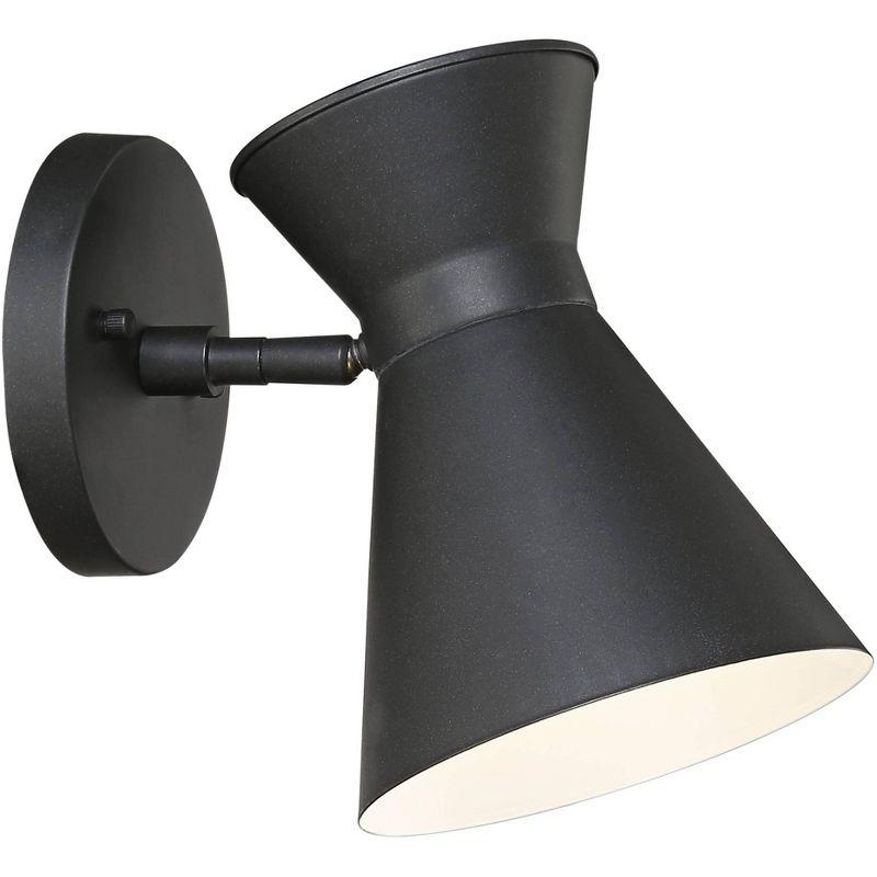 John Timberland Vance 8" High Modern Outdoor Wall Light Fixture Mount Porch House Exterior Outside LED Bulb Swivel Weatherproof Black Metal Deck