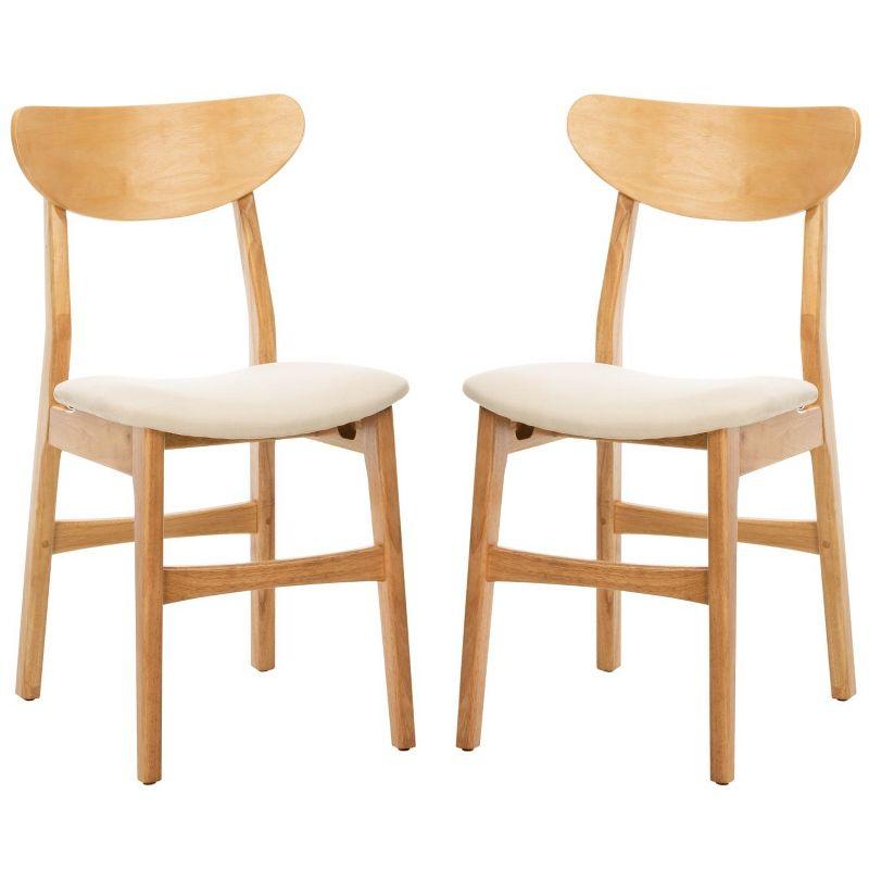 Lucca Retro Dining Chair (Set of 2) - DCH1001 - Natural/White - Safavieh