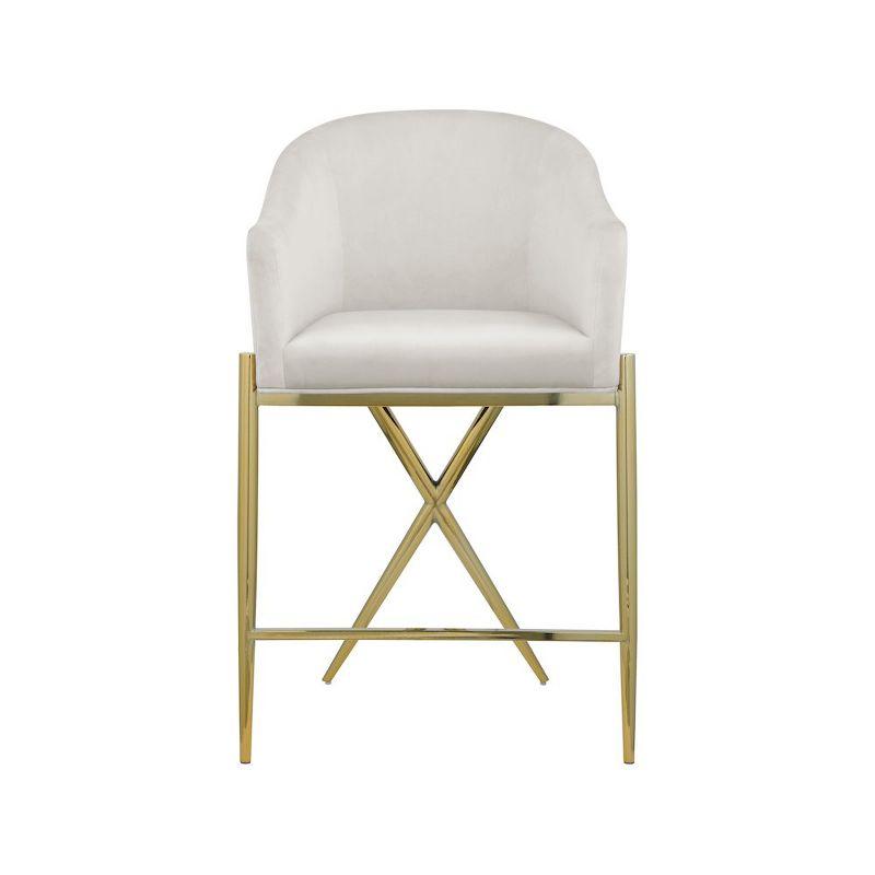 Meridian Furniture,Xavier Cream Velvet Counter Stool