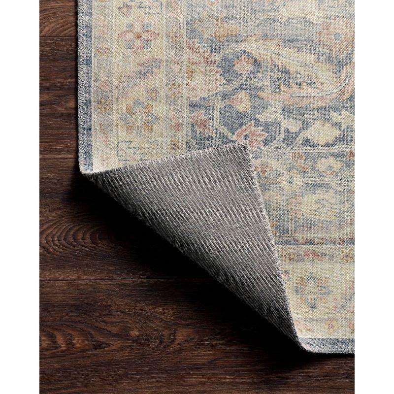 3'6"x5'6" Hathaway Rug Denim Blue - Loloi Rugs: Mid-Century Modern Medallion, Indoor Flat Pile, Polyester