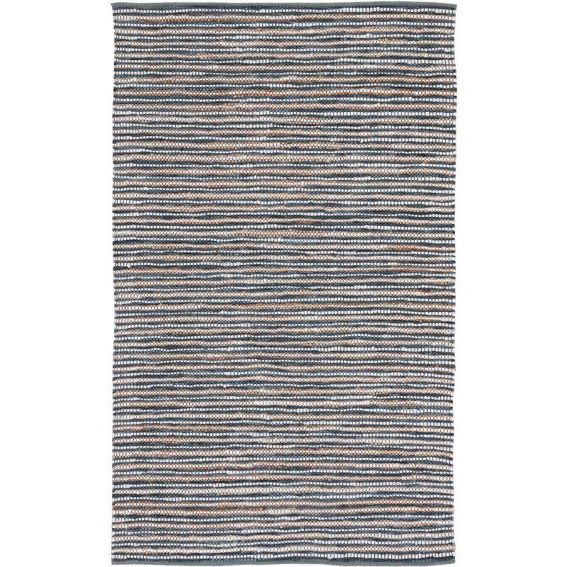Vintage Leather VTL205 Hand Woven Area Rug - Dark Grey/Ivory - 3'x5' - Safavieh.