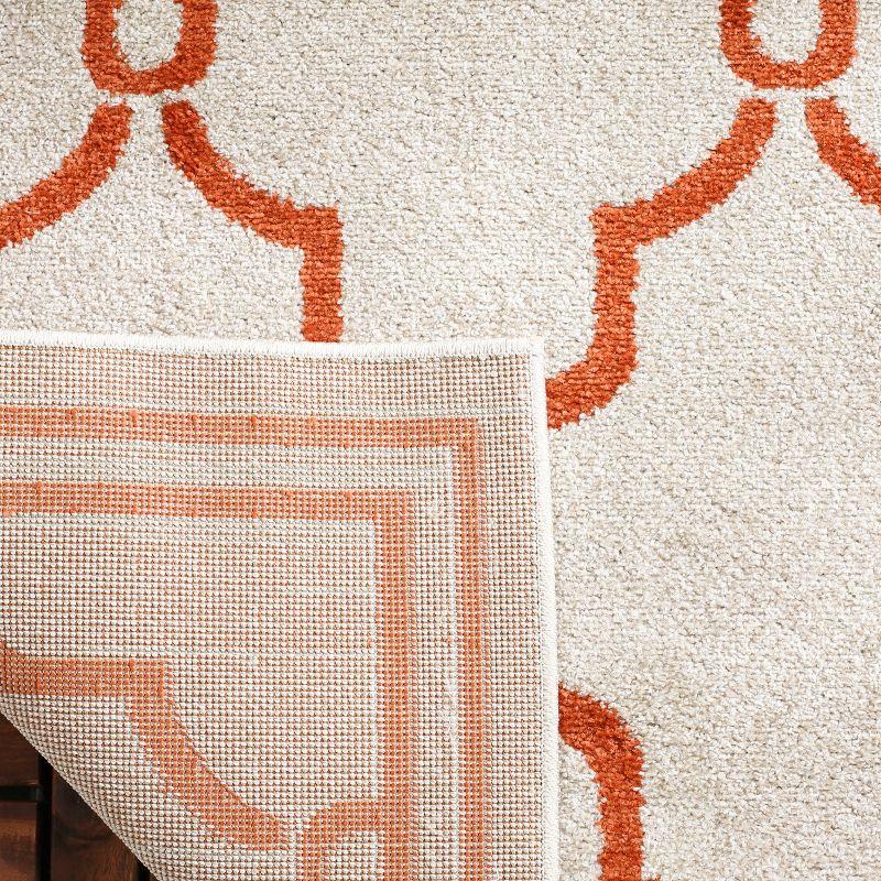 Amherst AMT414 Power Loomed Indoor Area Rug - Beige/Orange - 7'x7' - Safavieh