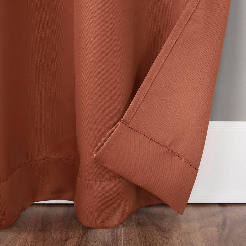 54"x84" Sun Zero Blackout Kenneth Energy Saving Grommet Curtain Panel Orange: Modern Brown Polyester Curtain