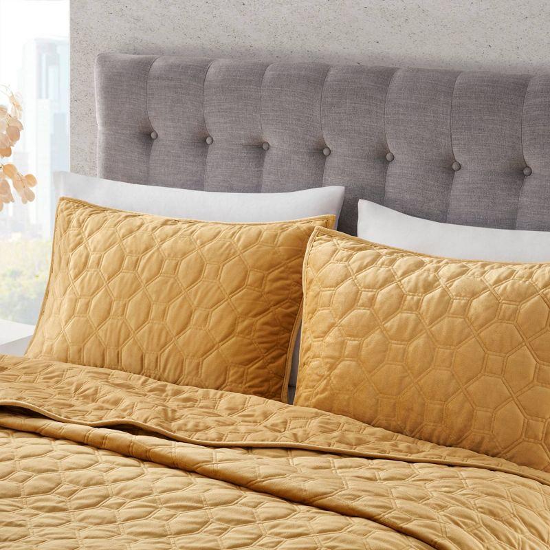 Madison Park Mercer Faux Velvet Reversible Coverlet Set