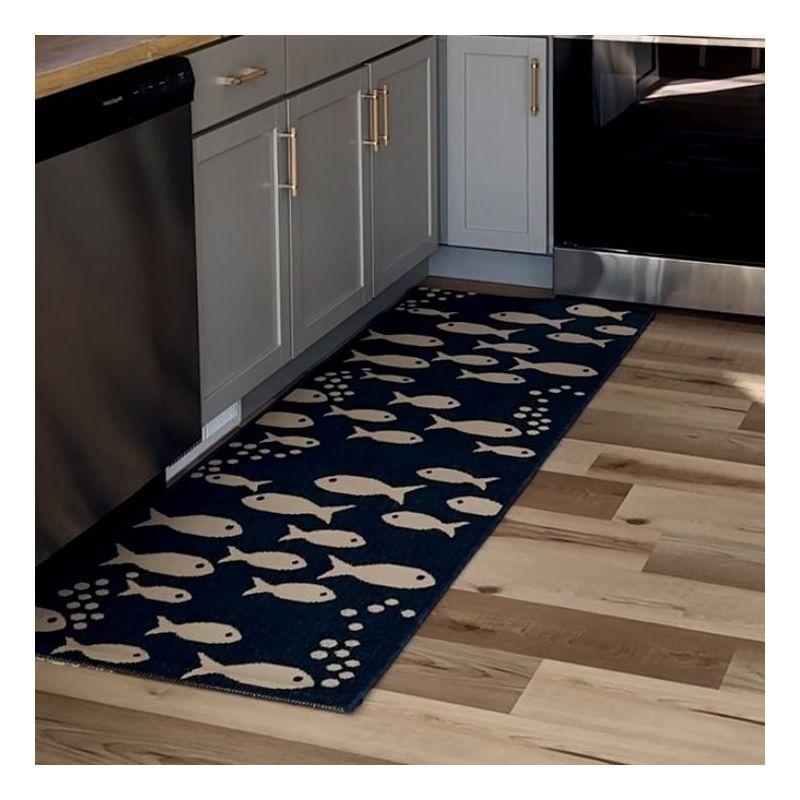 Courtyard CY6012 Power Loomed Indoor/Outdoor Area Rug - Blue/Beige - 5'3"x5'3" - Safavieh.