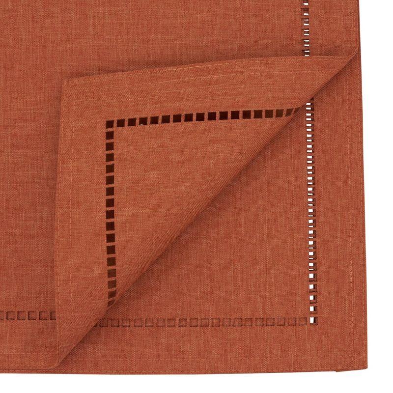 Saro Lifestyle Dining Table Runner With Laser-Cut Hemstitch Design