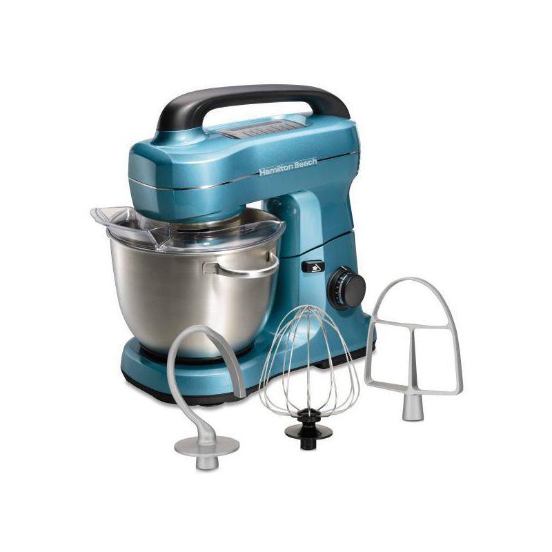 Hamilton Beach® 7-Speed 4-Quart Electric Stand Mixer with Splash Guard, Dough Hook, Flat Beater, and Whisk Attachments