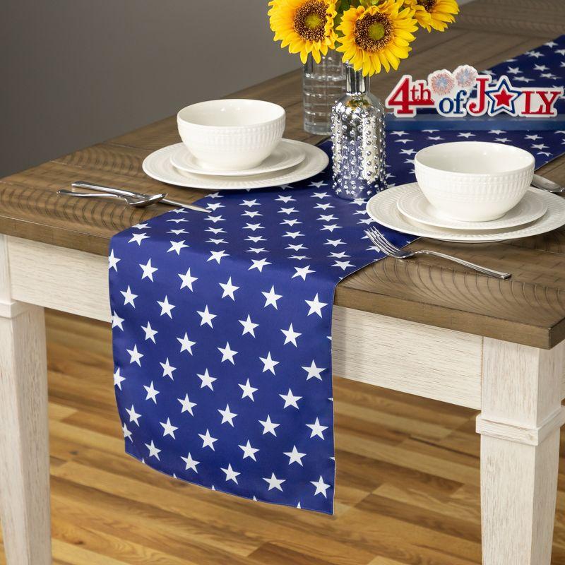 72" Blue and White Stars Patriotic Polyester Table Runner