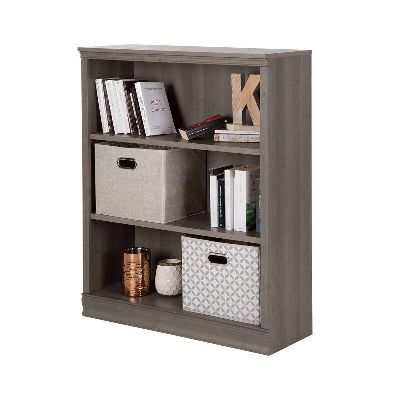 45" Morgan 3 Shelf Bookcase Gray Maple - South Shore