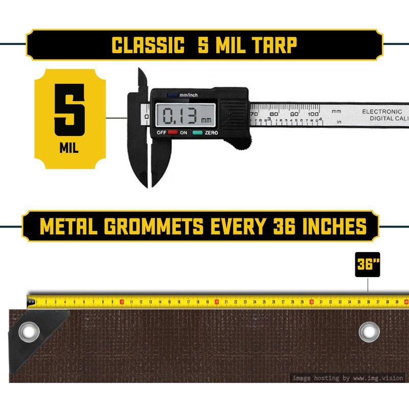 Core Tarps 5 Mil Heavy Duty Polyethylene Tarp, Waterproof, UV Resistant