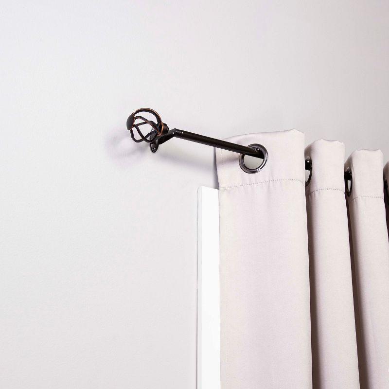 Sun Zero Cage Ball End Blackout Wrap Around Curtain Rod, Adjustable Length, 3/4" Dia. Steel Tube