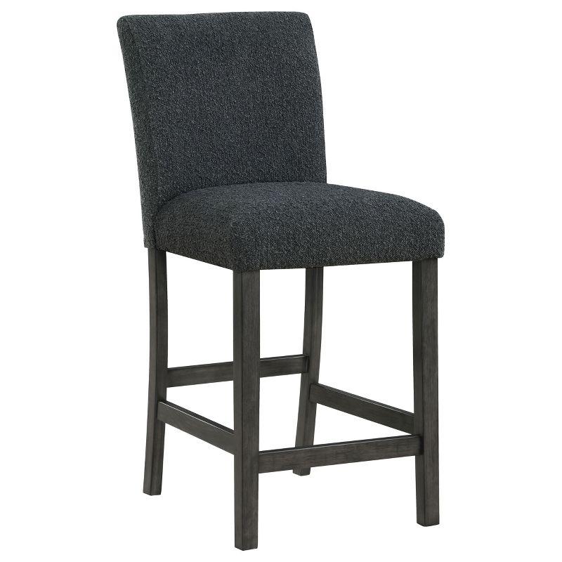 Alba Boucle Upholstered Black Wood Counter Stools Set of 2