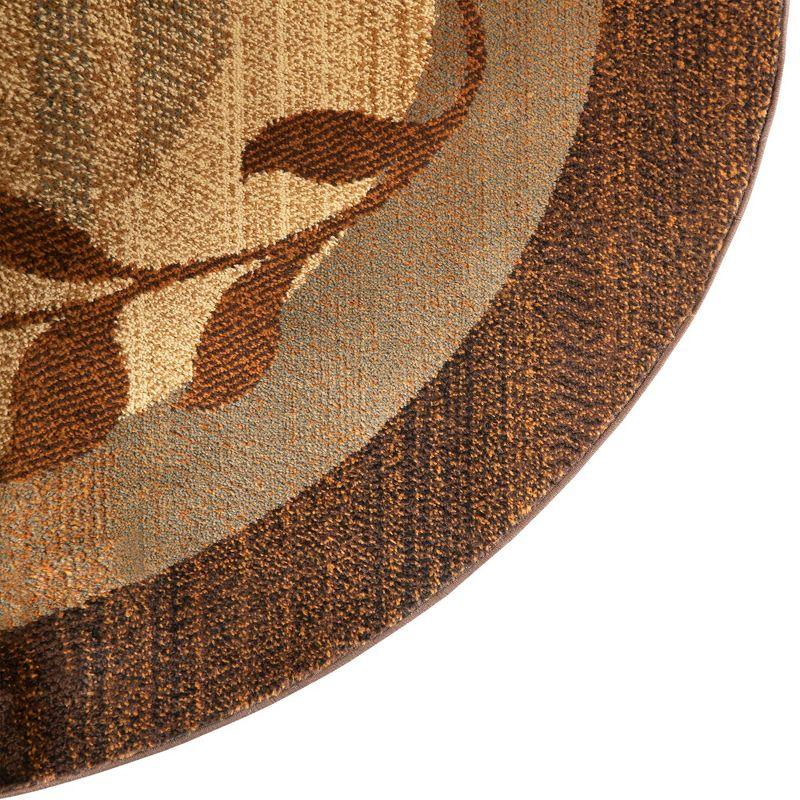 Home Dynamix Royalty Clover Contemporary Geometric Border Area Rug, Brown/Blue, 5'2" Round