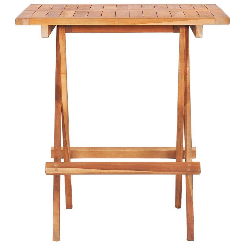 vidaXL Folding Bistro Table 23.6 in.x23.6 in.x25.6 in. Solid Teak Wood