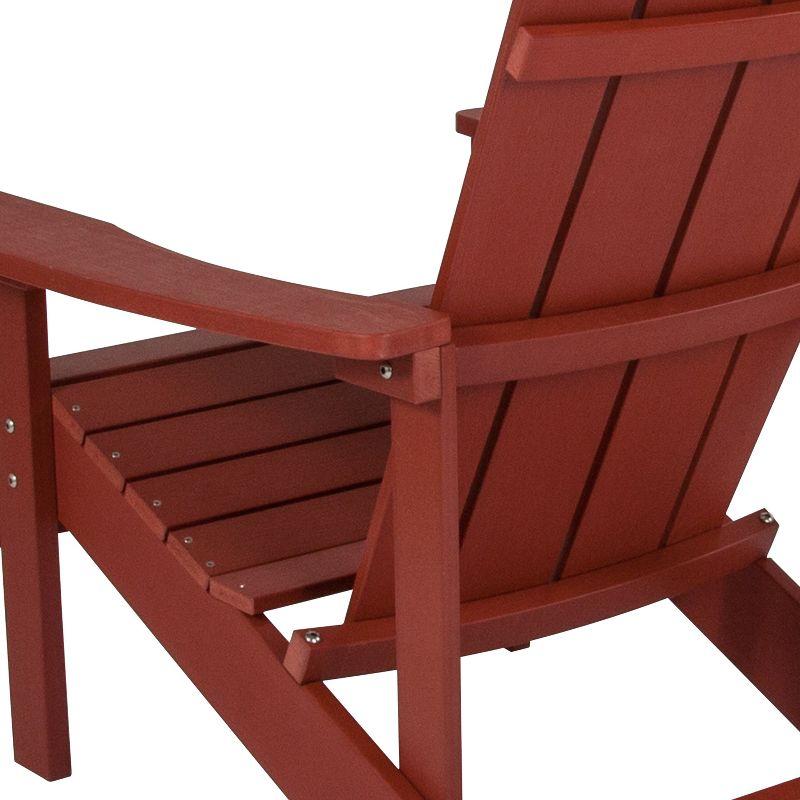 Charlestown Red Poly Resin All-Weather Adirondack Chair Set