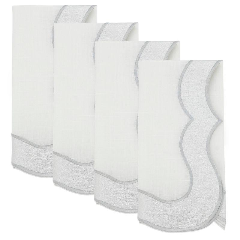 Silver Shimmer Polyester Table Napkins Set of 4