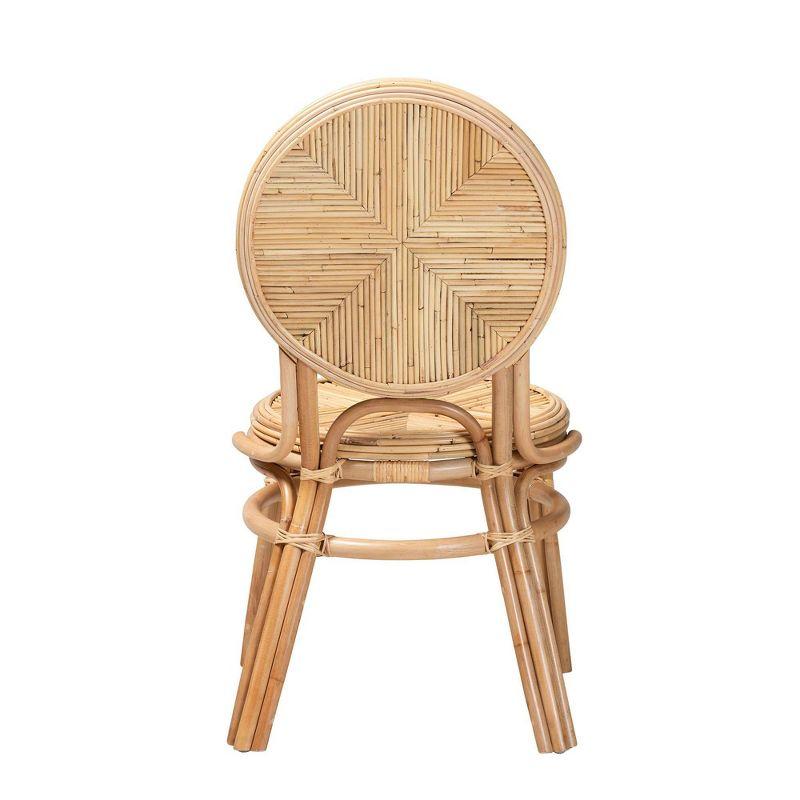 bali & pari Carita Rattan Dining Chair Natural Brown: No Assembly Required, Spot Clean, Wood Frame