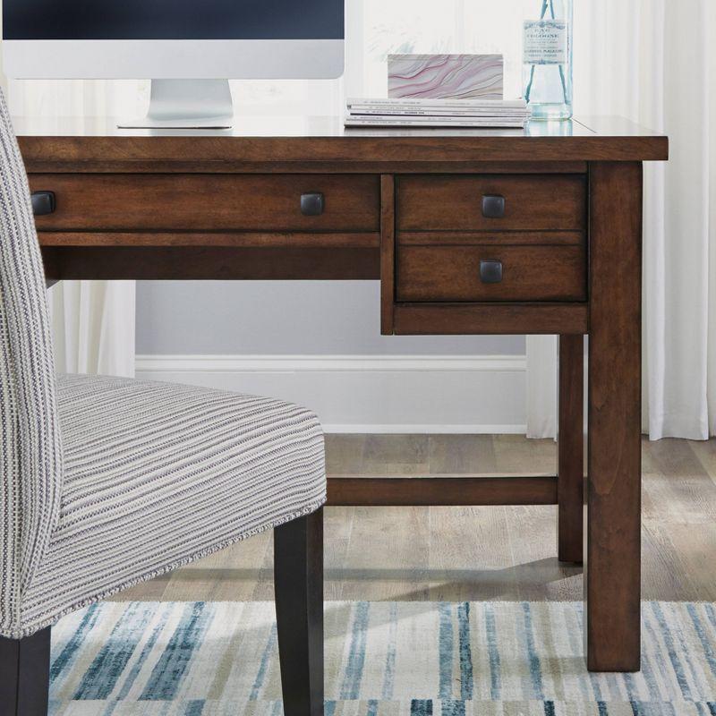 Tahoe Executive Writing Desk - Aged Maple - Home Styles: Mid-Century Modern, Hardwood Frame, Drawer Storage