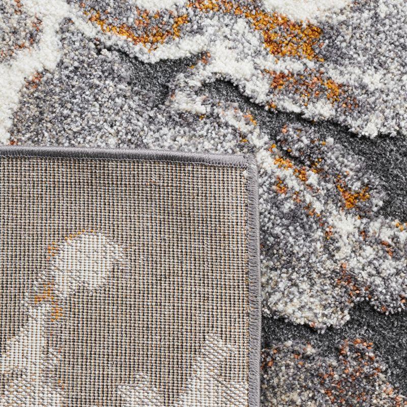Cyrus Shag CYR121 Power Loomed Indoor Area Rug - Dark Grey/Orange - 6'7"x6'7" - Safavieh