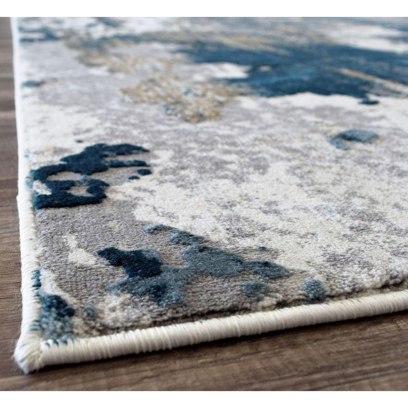 Auden Abstract Sapphire Blue Area Rug