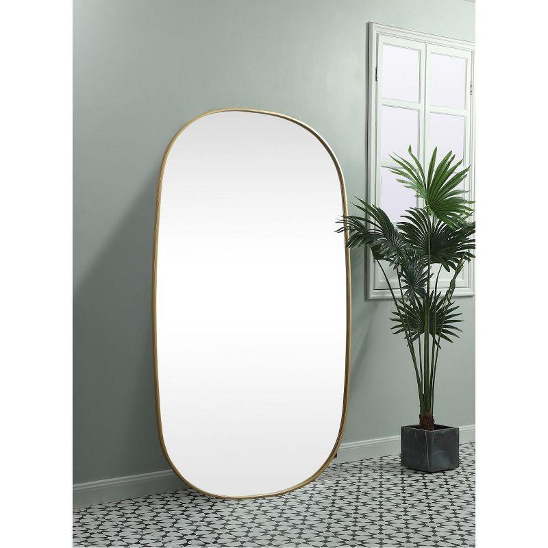 Brass Finish Full Length Rectangular Bathroom Mirror