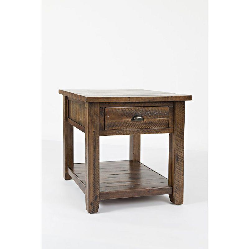 Jofran,Artisan's Craft Rustic Farmhouse Distressed Solid Wood End Table
