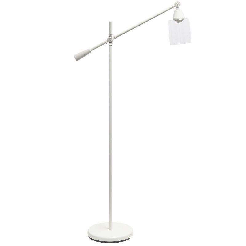 Edison White Adjustable Floor Lamp with Clear Glass Shade