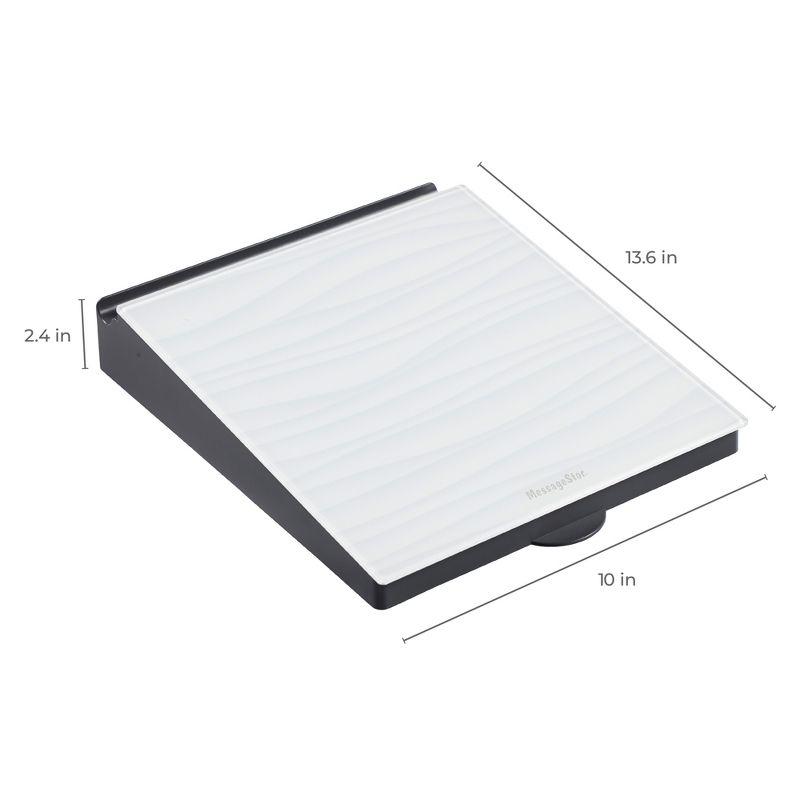 ECR4Kids MessageStor Dry-Erase Glass Board Memo Station, Desk Organizer, Waves