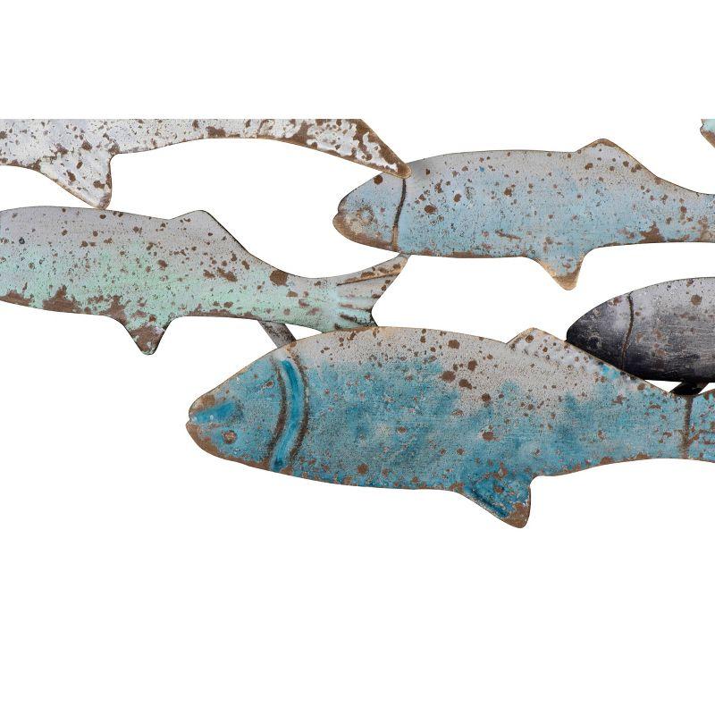 Storied Home Rubber Wood School of Fish Wall Decor