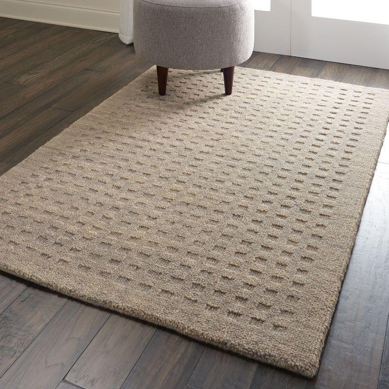 Handmade Latte Wool Rectangular 4' x 6' Area Rug