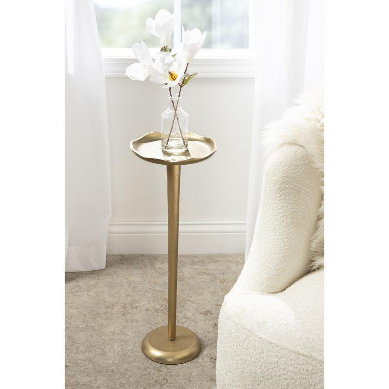 Kate and Laurel Alessia Round Metal Drink Table, 8x8x22, Gold